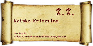 Krisko Krisztina névjegykártya